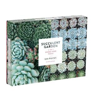 Succulent 🌵 Garden Double-Sided 500 Piece Jigsaw Puzzle